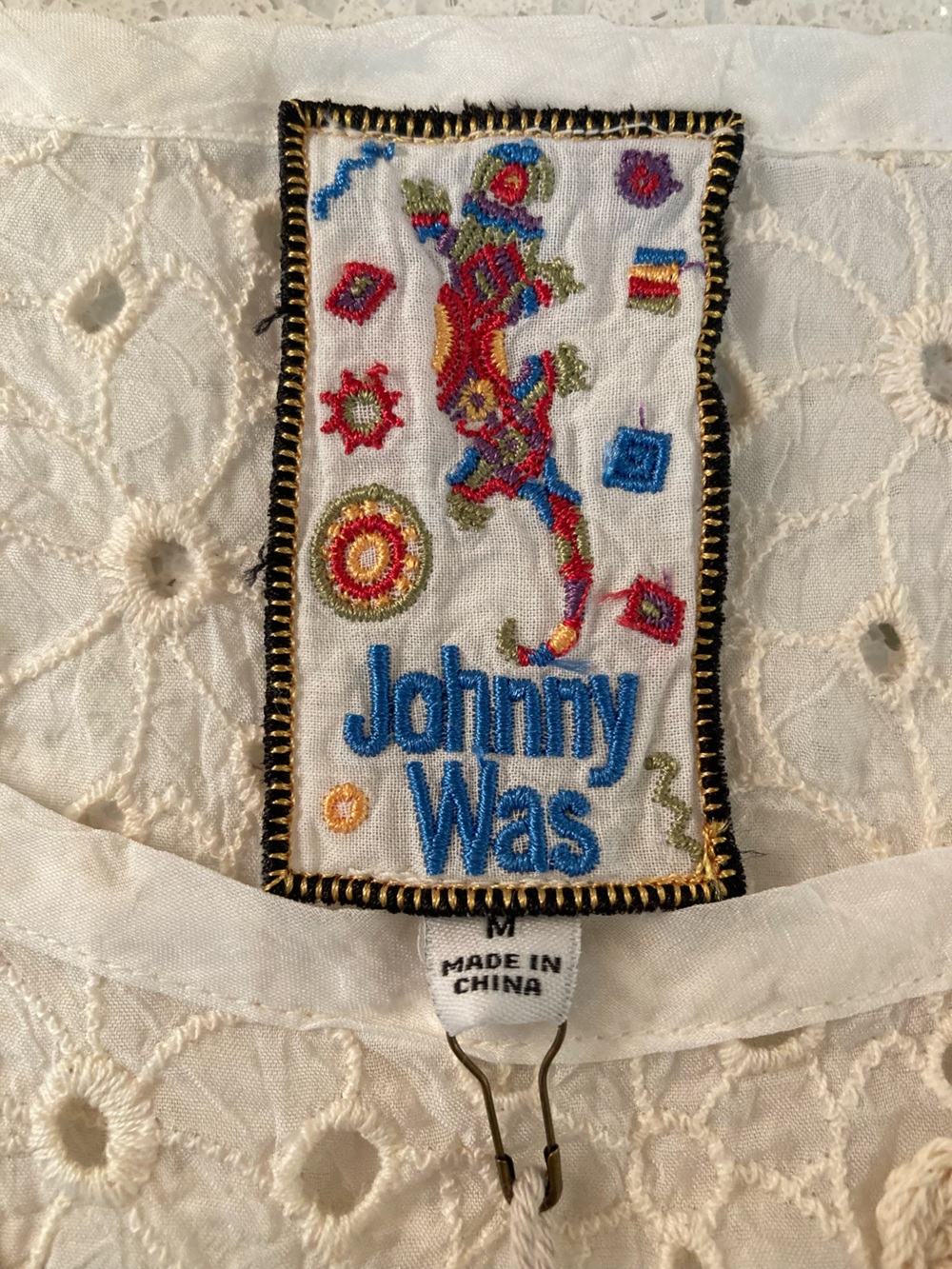Johnny Was Cream Floral Top - Picture 8 of 9